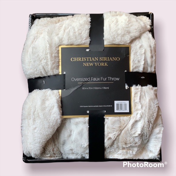 Christian Siriano Other - Christian Siriano Faux Fur Snow Leopard Throw with Gift Box